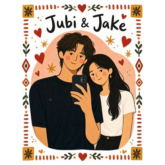 Custom Couple Folk Art