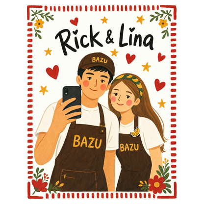 Custom Couple Folk Art