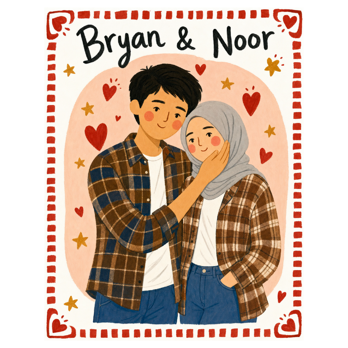 Custom Couple Folk Art