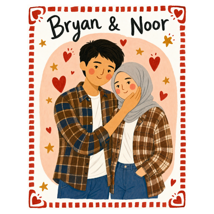 Custom Couple Folk Art