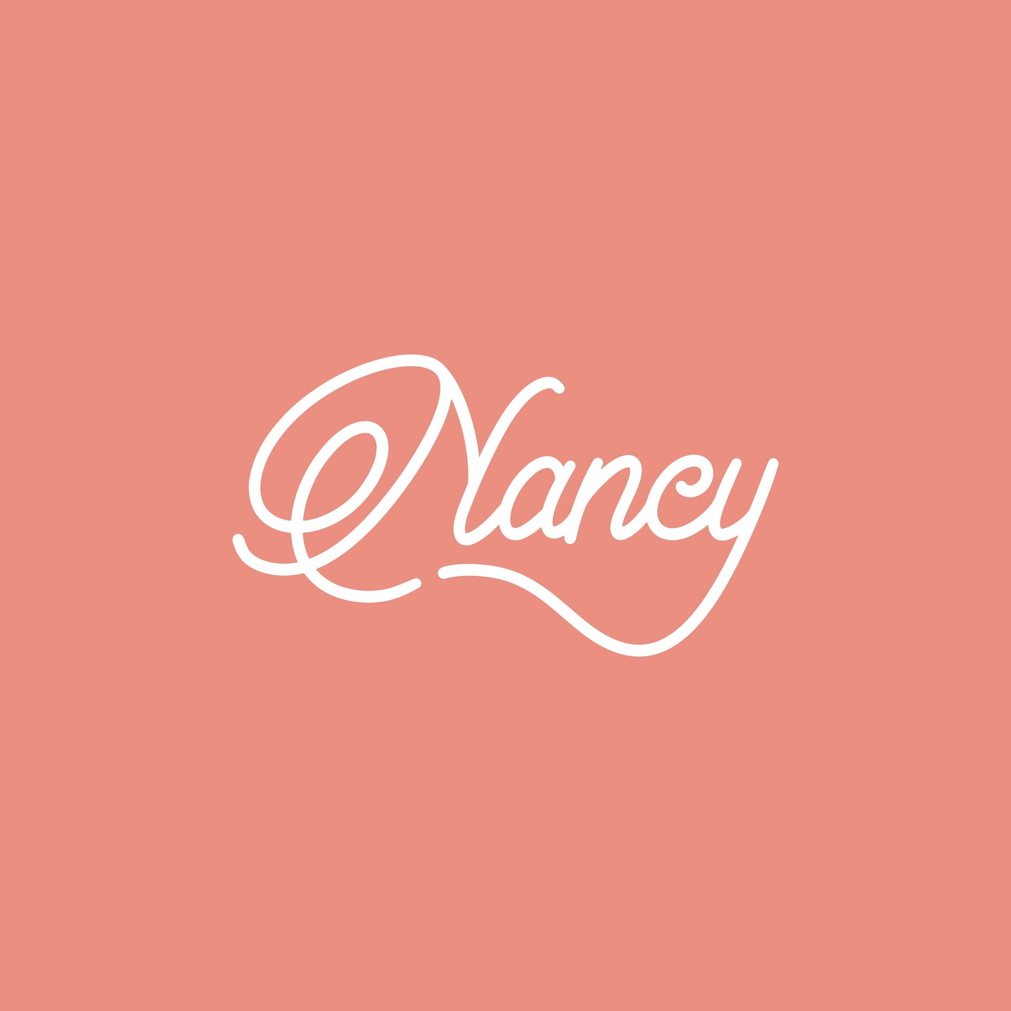 Custom cursive name logo design peach studio